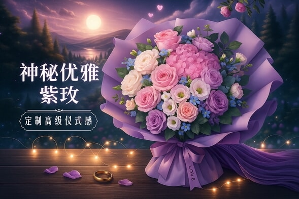 玫瑰绣球混搭花束 详情图 2